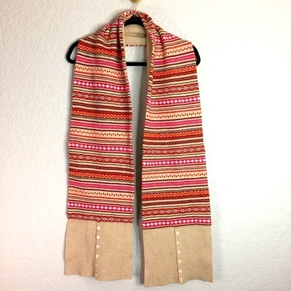 LAND'S‎ END Sweater Knit Stripped Scarf - Picture 1 of 8